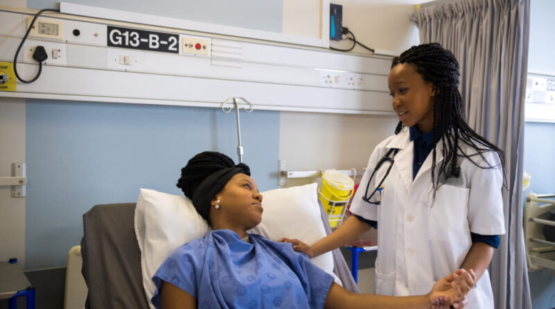 Medical professional examining patient