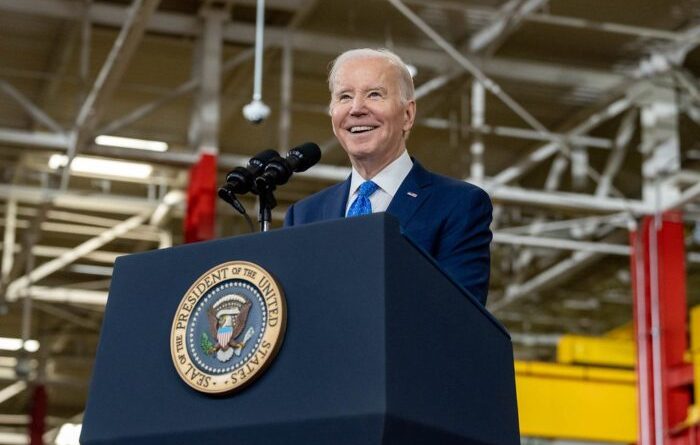 President Joe Biden delivers remarks on “Investing in America”, Monday, April 3, 2023, at the Cummins Power Generation facility in Fridley, Minnesota. (Official White House Photo by Cameron Smith)